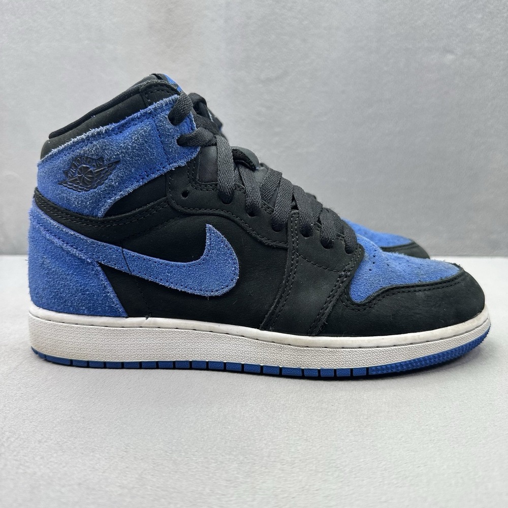 Size 6Y / Womens 7.5 Nike Air Jordan 1 Retro High OG (GS) Shoes Royal Blue Suede